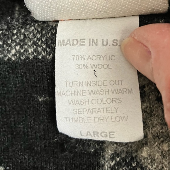 Vintage Visible Ink Wool Blend Vest, Sz. L, Black/Gray, Button Front, Pockets - Picture 7 of 8